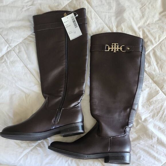 Tommy Hilfiger Brown Heeled Boots - Picture 2 of 3